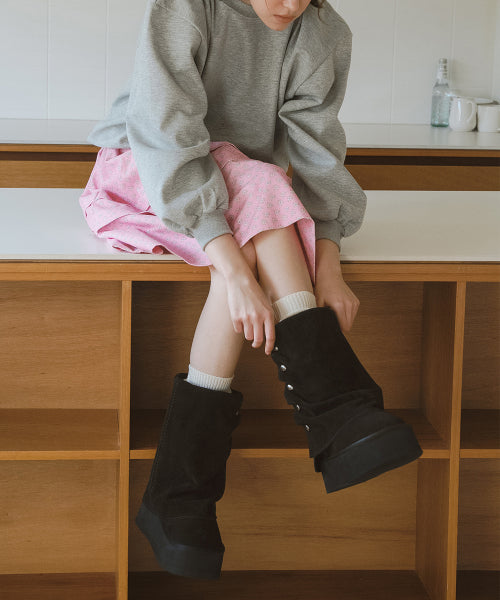 STUD MAXI FOLDED BOOTS MIDDLE - 2 colors