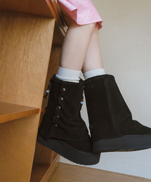 STUD MAXI FOLDED BOOTS MIDDLE - 2 colors