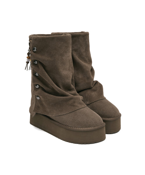 STUD MAXI FOLDED BOOTS MIDDLE - 2 colors