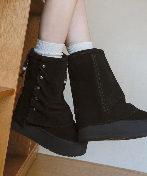 STUD MAXI FOLDED BOOTS MIDDLE - 2 colors