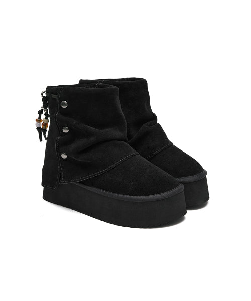 STUD MAXI FOLDED BOOTS SHORT - 2 colors