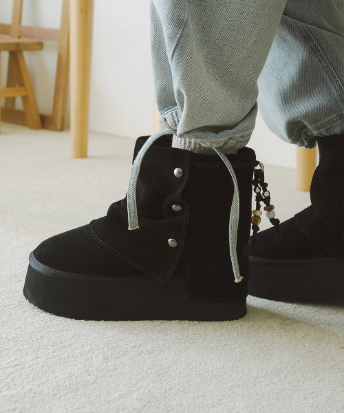 STUD MAXI FOLDED BOOTS SHORT - 2 colors