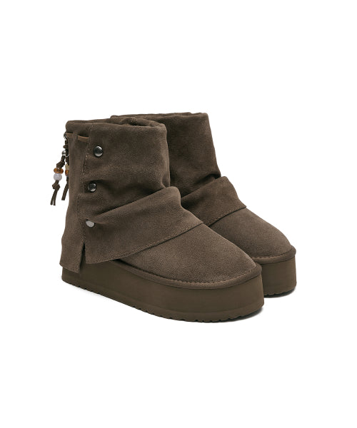 STUD MAXI FOLDED BOOTS SHORT - 2 colors