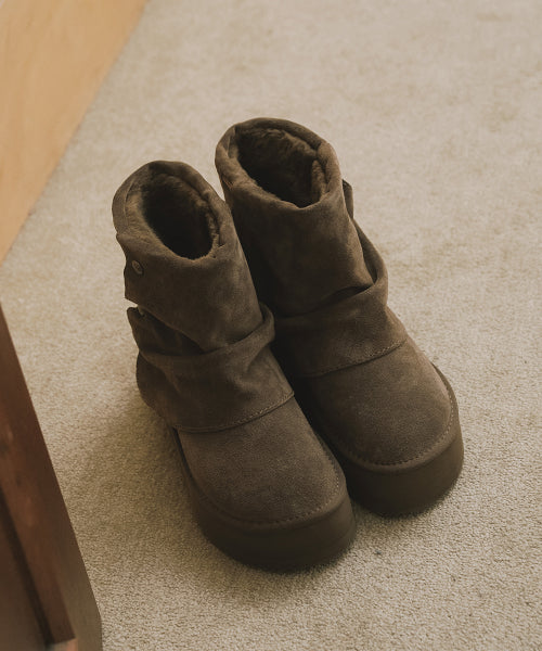 STUD MAXI FOLDED BOOTS SHORT - 2 colors