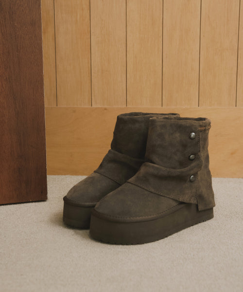 STUD MAXI FOLDED BOOTS SHORT - 2 colors