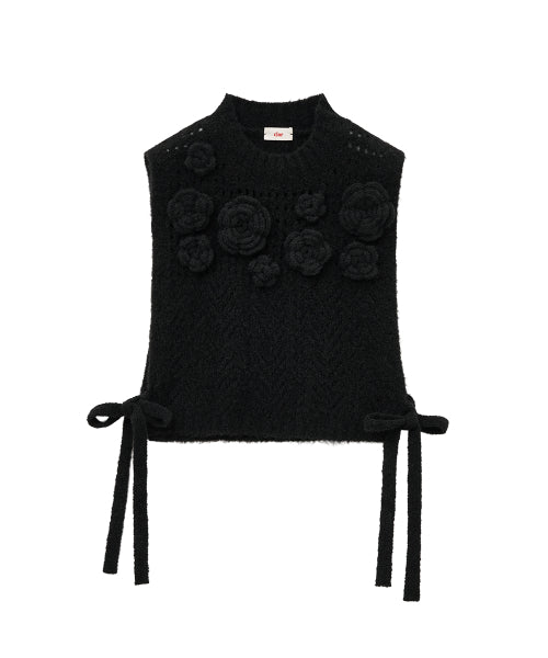 FLOWER CROCHET VEST - 2 colors