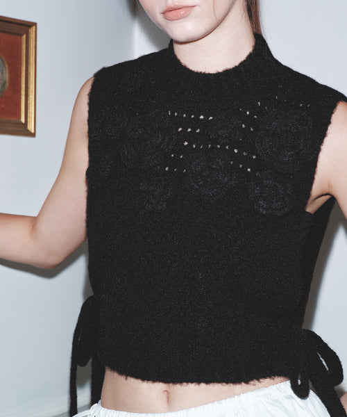FLOWER CROCHET VEST - 2 colors