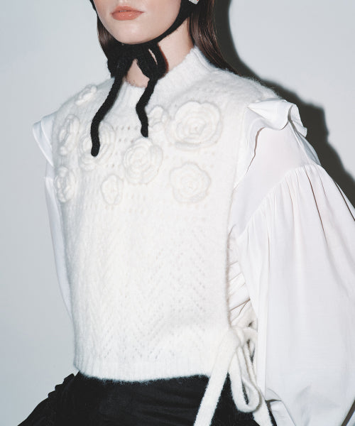 FLOWER CROCHET VEST - 2 colors