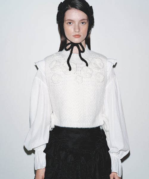 FLOWER CROCHET VEST - 2 colors