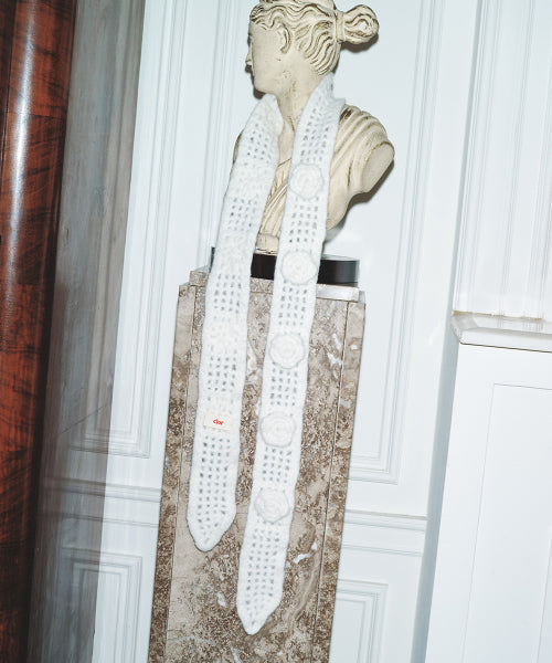 HANDMADE FLOWER CROCHET SCARF - 3 colors