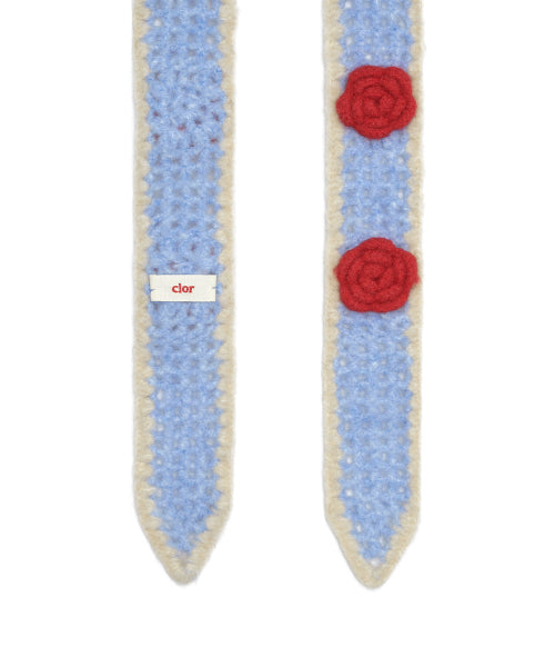 HANDMADE FLOWER CROCHET SCARF - 3 colors
