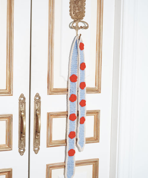 HANDMADE FLOWER CROCHET SCARF - 3 colors