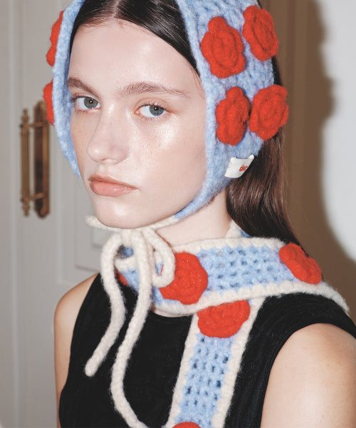 HANDMADE FLOWER CROCHET SCARF - 3 colors