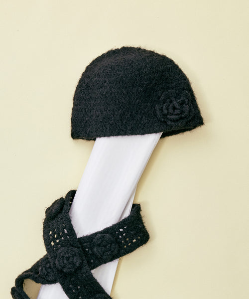 HANDMADE FLOWER CROCHET HAT - 6 colors