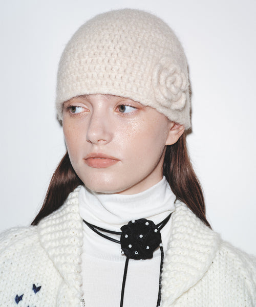 HANDMADE FLOWER CROCHET HAT - 6 colors