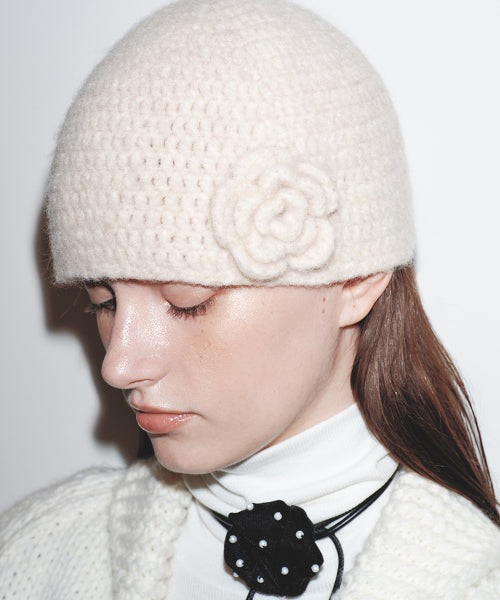HANDMADE FLOWER CROCHET HAT - 6 colors