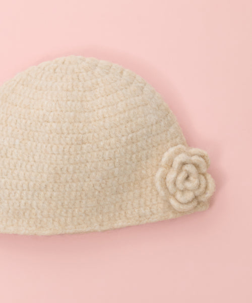 HANDMADE FLOWER CROCHET HAT - 6 colors