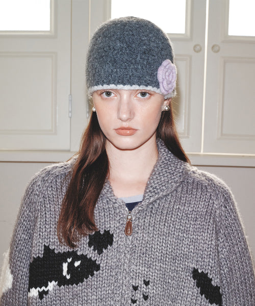 HANDMADE FLOWER CROCHET HAT - 6 colors