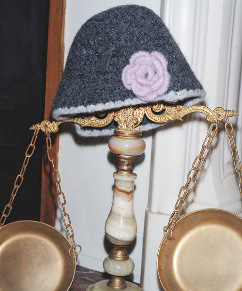 HANDMADE FLOWER CROCHET HAT - 6 colors