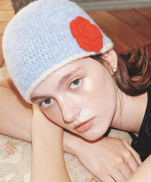 HANDMADE FLOWER CROCHET HAT - 6 colors