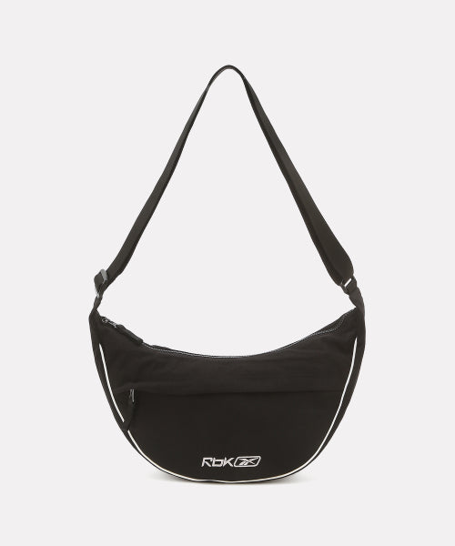 하프문 나일론 크로스백 - 블랙
