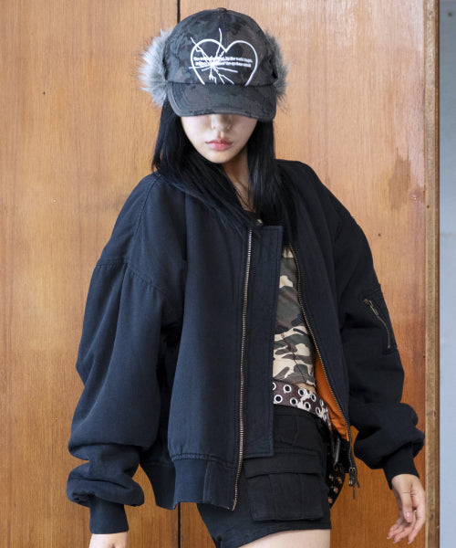 GJ068 Retro MA-1 Bomber Jacket (BLACK)