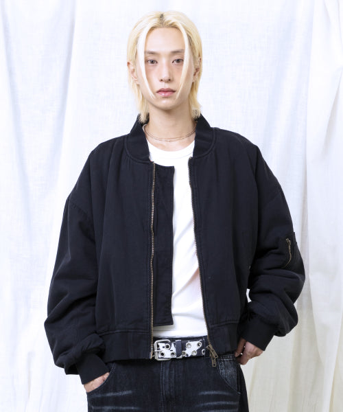 GJ068 Retro MA-1 Bomber Jacket (BLACK)