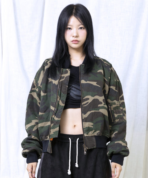 GJ068 Retro MA-1 Bomber Jacket (CAMO)