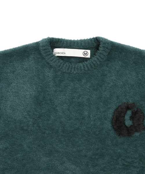GNT066 Raffin Hair Ornament Pullover Knit (GREEN)