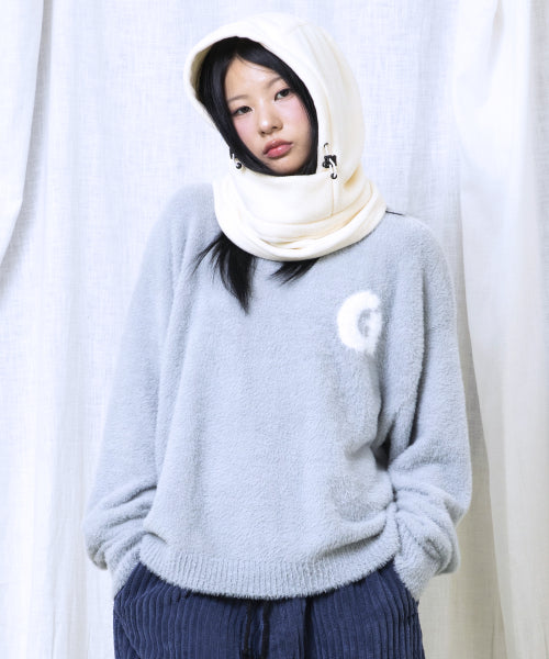GNT066 Raffin Hair Ornament Pullover Knit (GRAY)