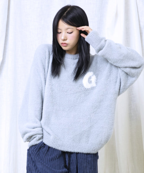 GNT066 Raffin Hair Ornament Pullover Knit (GRAY)