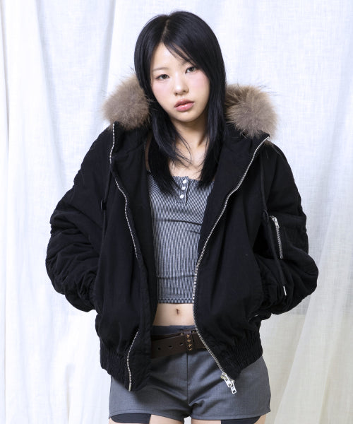 GJ098 Rusty N2B Short Parka (BLACK)