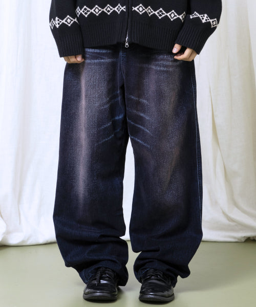 GP174 Rusty Washed Wide Pants (INDIGO)