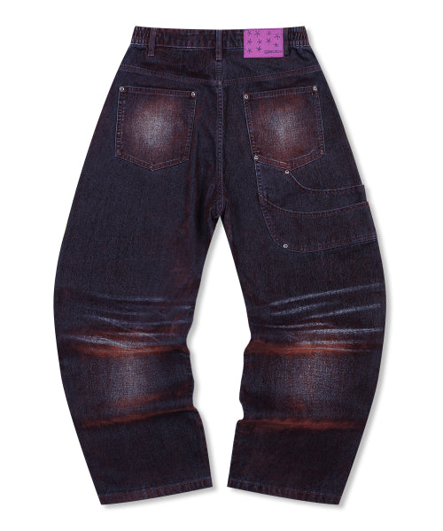GP174 Rusty Washed Wide Pants (BURGUNDY)