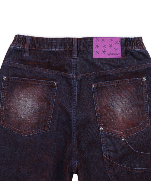 GP174 Rusty Washed Wide Pants (BURGUNDY)