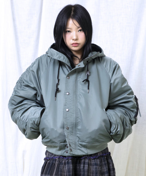 GJ107 Rework N2B Nylon Short Parka (SAGE GREEN)