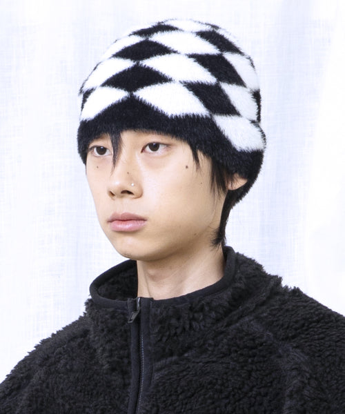 GC076 DIA Checker Hair Ornament Knitwear Vinny (BLACK)