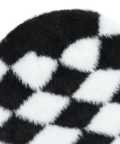 GC076 DIA Checker Hair Ornament Knitwear Vinny (BLACK)