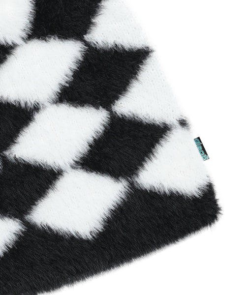GC076 DIA Checker Hair Ornament Knitwear Vinny (BLACK)