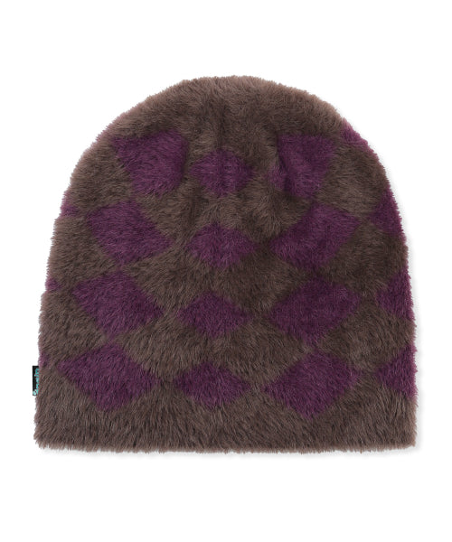 GC076 DIA Checker Hairdresser Knit Beanie (BROWN)