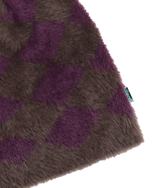 GC076 DIA Checker Hairdresser Knit Beanie (BROWN)