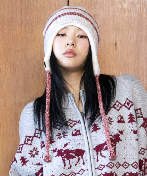 GC069 Stripe Earflap Vinny (IVORY)
