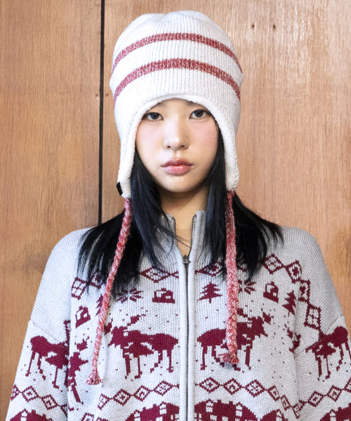 GC069 Stripe Earflap Vinny (IVORY)