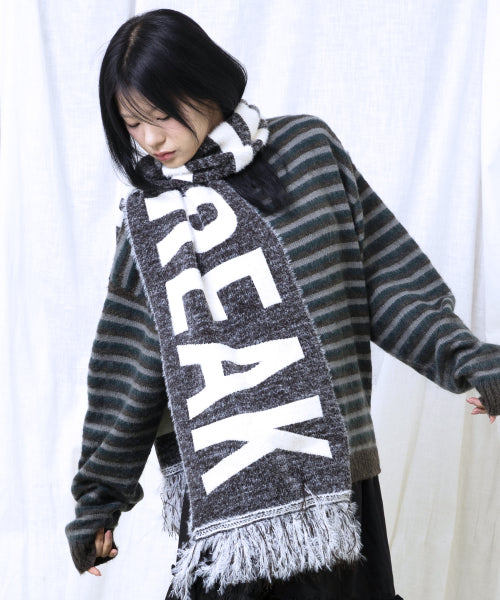 GAC030 Panatic Hair Ornament Jacquard muffler (BLACK)