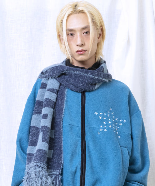 GAC030 Panatic Hair Ornament Jacquard muffler (NAVY)