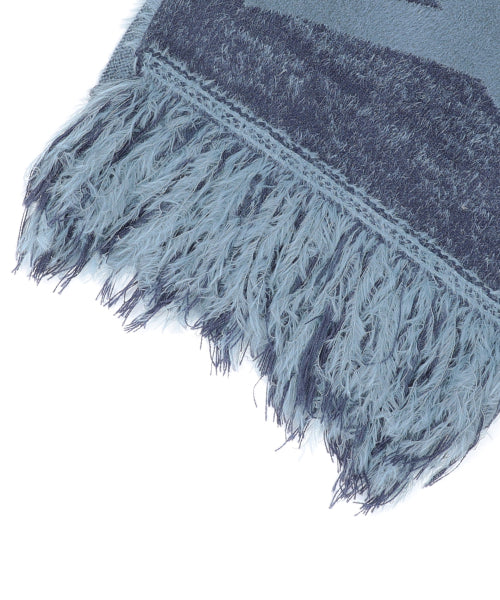 GAC030 Panatic Hair Ornament Jacquard muffler (NAVY)