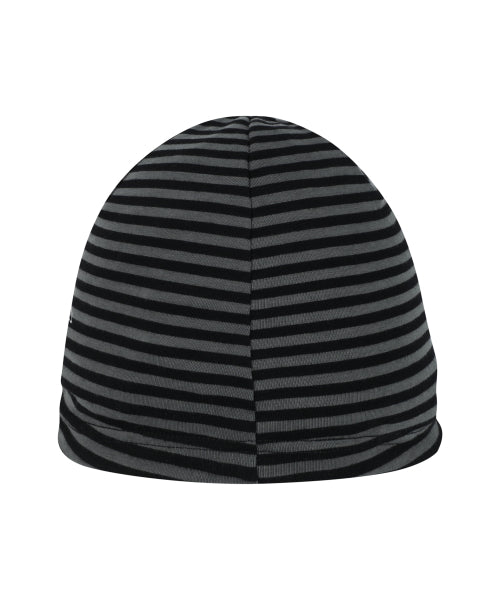 BADDIE ANGEL CROSS BEANIE_BLACK STRIPE