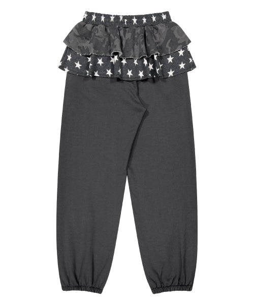 2-LAYER SKIRT SWEATPANTS_CHARCOAL