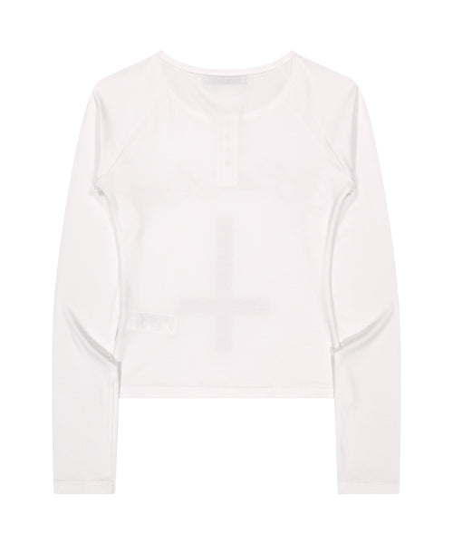CROSS HENLEY L/S TEE_WHITE
