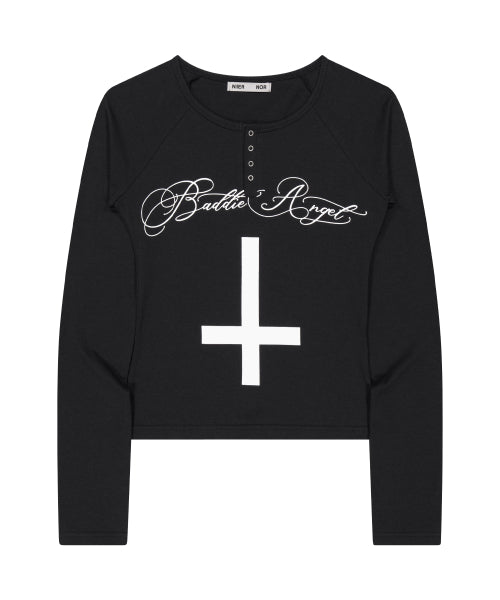 CROSS HENLEY L/S TEE_BLACK